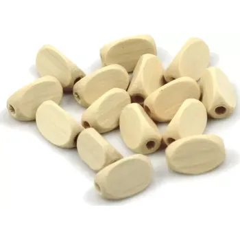 Dětské navlékací korálky Korálky dřevěné krémové 8/12 – 15 ks