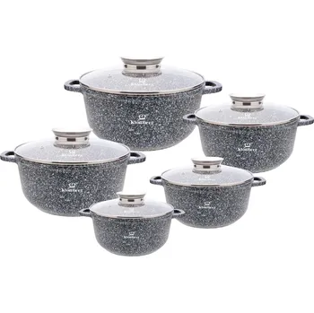 KlonBerg Sada titanových hrnců 10 dílů KB-3960 mramor, indukce