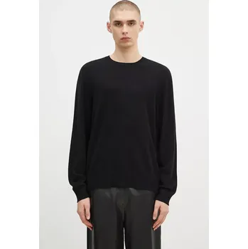 Pánský svetr Vlněný svetr 032C Logo Cashmere Blend Sweater pánský, černá barva, lehký, F24-URK-1571-000, L, 99X