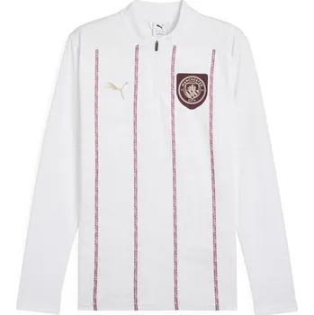 Pánská mikina Puma Manchester City Pre Match quarter Zip Drill Top Adults White/Jasper L
