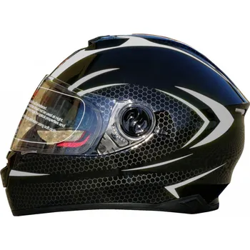 Helma na motorku Integrální helma MAXX se sluneční clonou FF 965 (černá, stříbrná), vel. XS