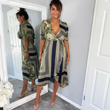 Dámské oblečení Šaty AX Paris Khaki 1099401 10 (S)