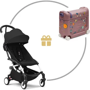 Kočárek Stokke set Yoyo 3 White/Black + JetKids BedBox Hazy Lilac