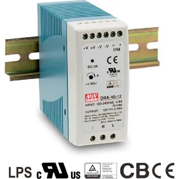 spínaný zdroj Mean Well DRA-40-12 Napájecí spínaný zdroj na DIN