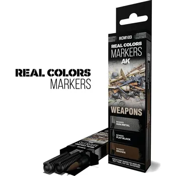 Modelářská barva AK Interactive RCM103 WEAPONS - SET 3 Real Colors (Set 3 markerů)