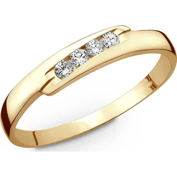 Prsten Prsten ze žlutého zlata s přírodními diamanty 242.90 Velikost: 56