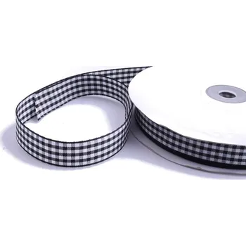 Stuha Stuhy kárované 15mm - 10m Barva: černá