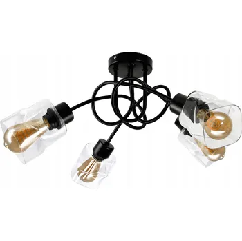 BERGE LED lustr stropní svítidlo 4xE27, skládací, průhledný skleněný čtverec LK0004/4XK024