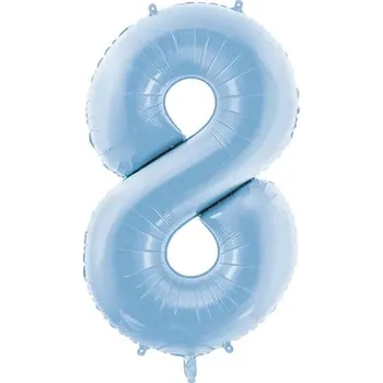 Balónek PartyDeco Balónek fóliový číslo 8 mlhavě modrá 86 cm