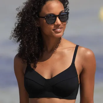 Dámské plavky Plavková podprsenka bez kostic Ilaya, pro vysokou oporu černá 100