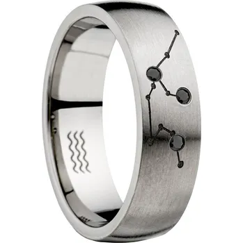 Prsten SWEPOL Titanový prsten ZODIAC, znamení vodnář - velikost 59 - ZOD-K12-59