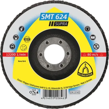 Brusný kotouč KLINGSPOR Brusný lamelový kotouč SMT624 115x22,23 na ocel a nerez zrnitost: 40
