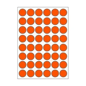 Samolepící etiketa Samolepicí etikety průměr 15 mm, A6 (10 ks) reflexní oranžové