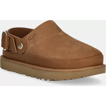 Dámské pantofle Nubukové pantofle UGG Goldenstar Villa Clog hnědá barva, na platformě, 1169590-CHE 1169590.CHE 82X, EUR 37
