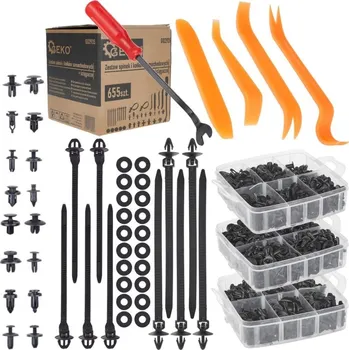 Nářadí pro automobil Geko G02935 sada autospon a čepů 655 ks