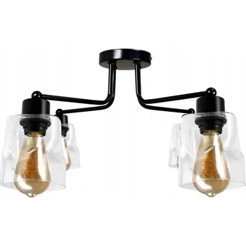 BERGE LED lustr stropní svítidlo 2xE27, rolovací, průhledný čtverec P0014/4XK024