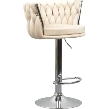 Barová židle Barová židle BRIN - béžová Velvet látka/chrom - SLEVA 3% s kodem radost25