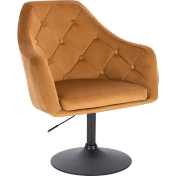 LuxuryForm DESIGN Kosmetické křeslo ANDORA VELUR na černém talíři - medové