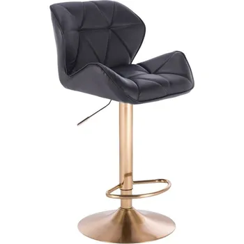 Barová židle LuxuryForm DESIGN Barová židle MILANO na zlatém talíři - černá