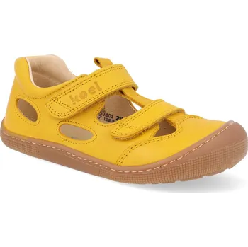 Dívčí sandály Barefoot dětské sandály Koel - Deen Nappa Yellow žluté Velikost: 28