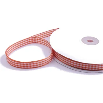 Stuha Stuhy kárované 10mm - 10m Barva: oranžová