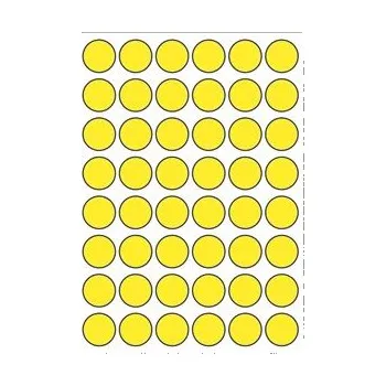 Samolepící etiketa Samolepicí etikety průměr 15 mm, A6 (10 ks) žluté