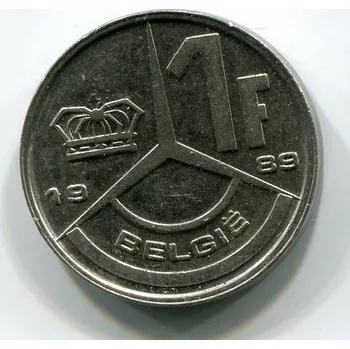 BELGIE. 1 franc 1989. BELGIE.