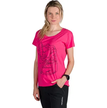 Dámské tričko Northfinder Dámské outdoorové triko z organické bavlny loose fit DARCY, růžová, XS
