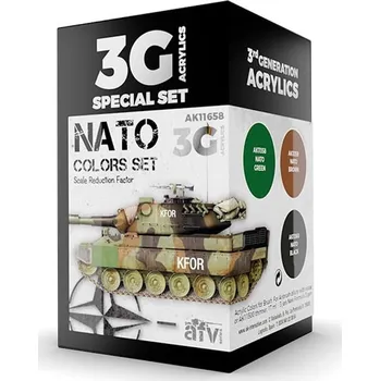 AK Interactive AK Acrylics 3Gen AVF SET AK11658 NATO COLORS 3G (3x17ml)