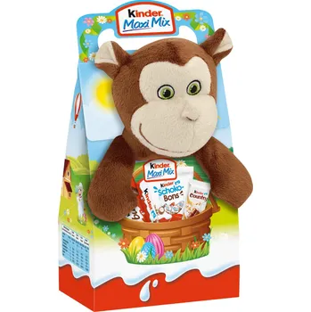 Čokoláda Kinder Maxi mix cukrovinek s plyšovou hračkou opička Karl 133 g