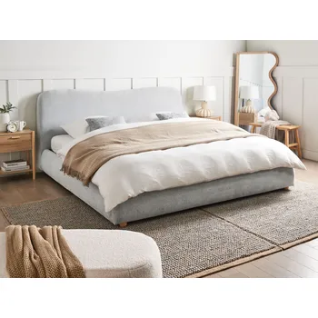 Postel Úložná postel světle šedá polyesterové čalounění 180 x 200 cm minimalistický moderní design úložný prostor ložnice Beliani
