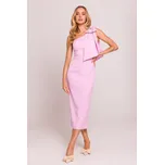 Made of Emotion Dámské midi šaty Smajlaj M847 pudrová růžová S
