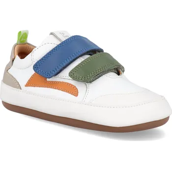 Barefoot dětské tenisky Tip Toey Joey - Landy white salsa blue tang bílé Velikost: 23