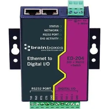 Switch Brainboxes ED-204 Ethernet 4 DIO + RS232 + Switch