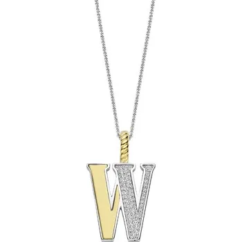 Náhrdelník Zlacený přívěsek s řetízkem TI SENTO Písmeno W 6840ZY 6840ZY_W