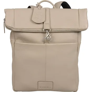 Městský batoh Rolovací dámský kožený batoh Burkely Roll - béžovo-šedá