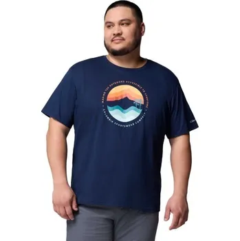 Pánské tričko Pánské triko Columbia PATH LAKE GRAPHIC TEE II 3x Tmavě modrá, Mix