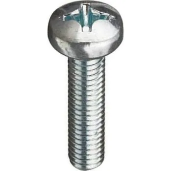 Šroub Šroub půlkulatá hlava na kříž PH 6mm pozink délka: 12mm celý závit