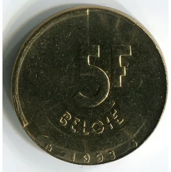 BELGIE. 5 francs 1993. BELGIE.