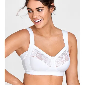 Podprsenka Podprsenka z bavlny a krajky, bez kostic bílá 90E