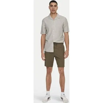 Pánská košile Only & Sons Košile Caiden 22025116 Béžová Slim Fit L