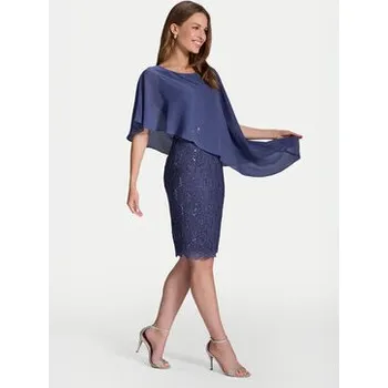 Dámské šaty Swing Koktejlové šaty 77760410 Modrá Regular Fit 46