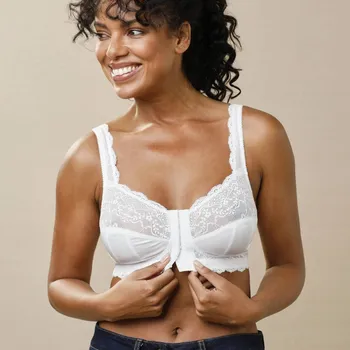 Podprsenka Podprsenka s krajkou a zapínáním vpředu Salford Confidence Lingerie®, bez kostic bílá 80D