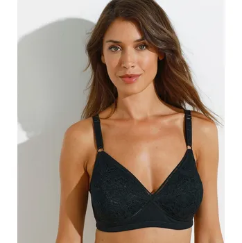 Podprsenka Krajková podprsenka s překřížením,bez kostic černá 85E