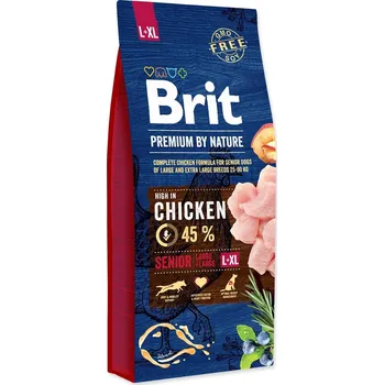 Brit Senior Premium Dog Nature s kuřecím masem 3 x 15kg