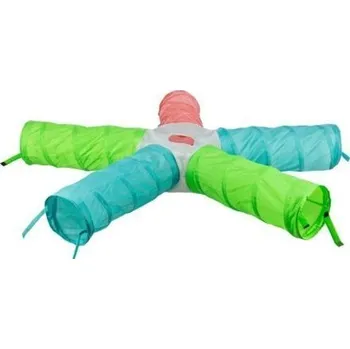 Hrací tunel HVĚZDA pro králíčky, morčata, 5 × ø 18 cm/47 cm, 6 východů, polyester