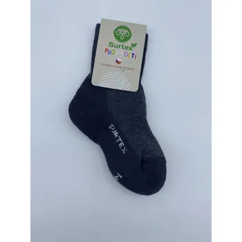 Pánské ponožky Surtex dětské ponožky 70% merino volný lem šedá Velikost EU: 28-29