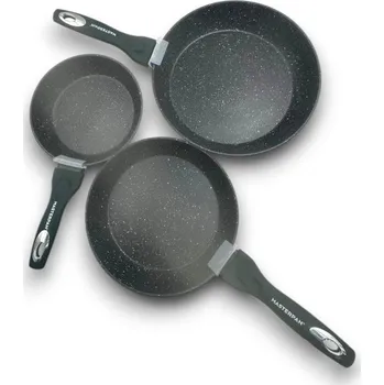 Sada hliníkových nepřilnavých pánví se žulovým povrchem – 3 ks