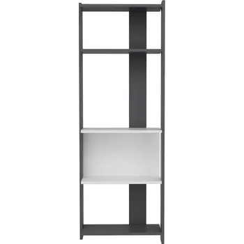 Knihovna MID.YOU REGÁL, černá, bílá, 58,6/165/26,8 cm - Knihovny - 000074007505