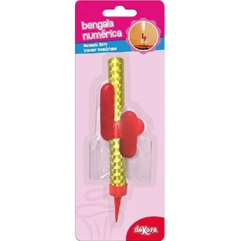 Dortová fontánka s číslicí 4 červená 12 cm